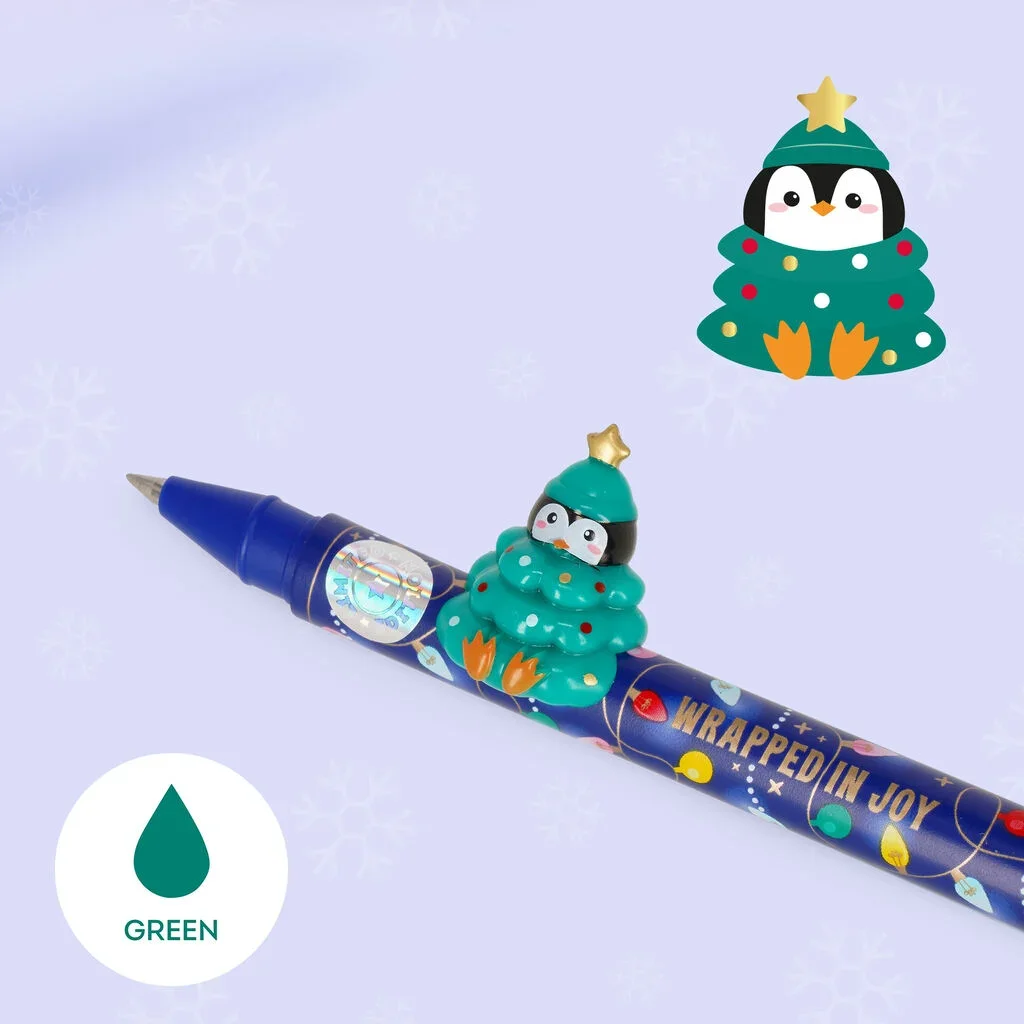 Set di 2 Penne Gel con Animaletto Decorativo - Jingle All the Way - foto 4 di 5
