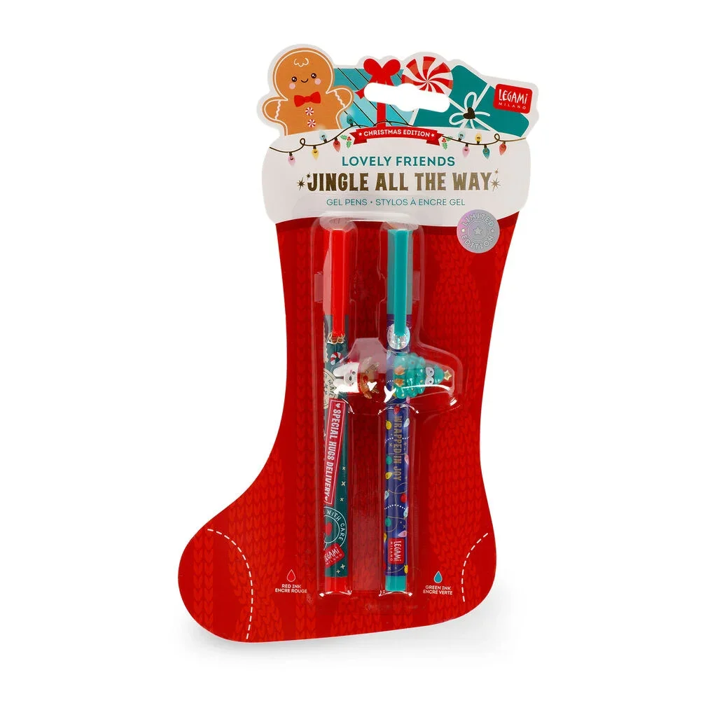 Set di 2 Penne Gel con Animaletto Decorativo - Jingle All the Way - foto 5 di 5