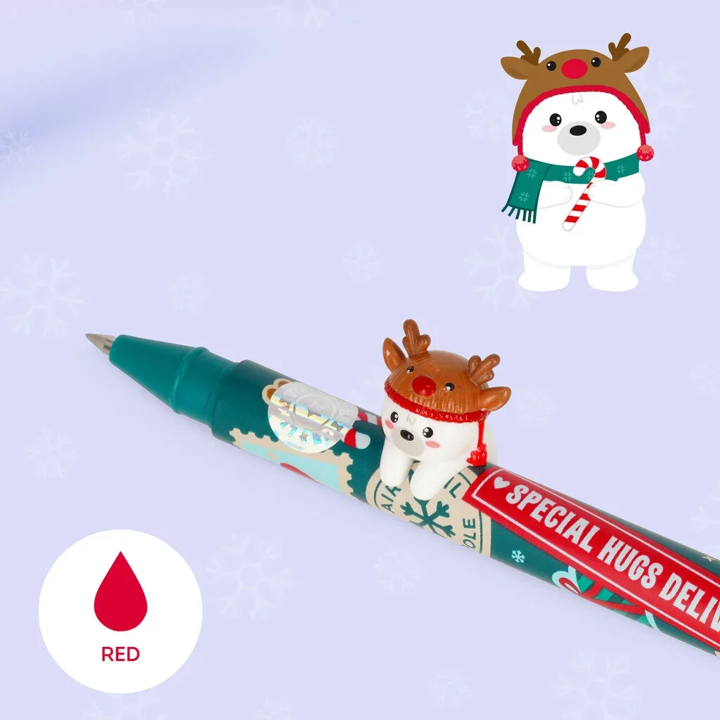 Set di 2 Penne Gel con Animaletto Decorativo - Jingle All the Way - foto 3 di 5
