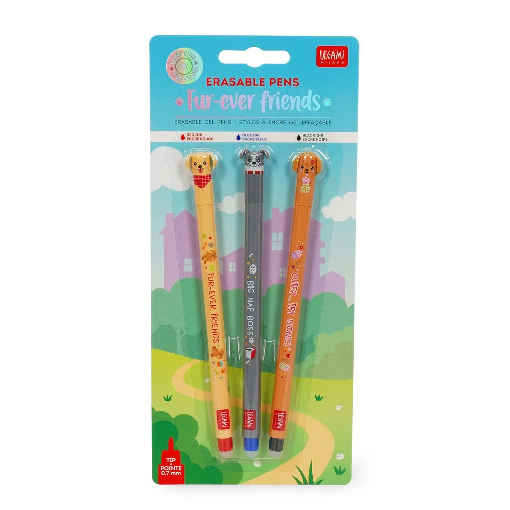 Set di 3 Penne Gel Cancellabili - "Fur-ever Friends" - Erasable Pen - foto 10 di 10