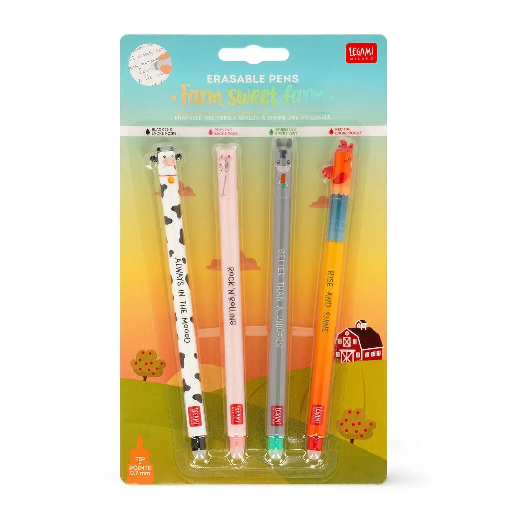 Set di 4 Penne Cancellabili - Erasable Pen - Farm Sweet Farm - foto 11 di 11
