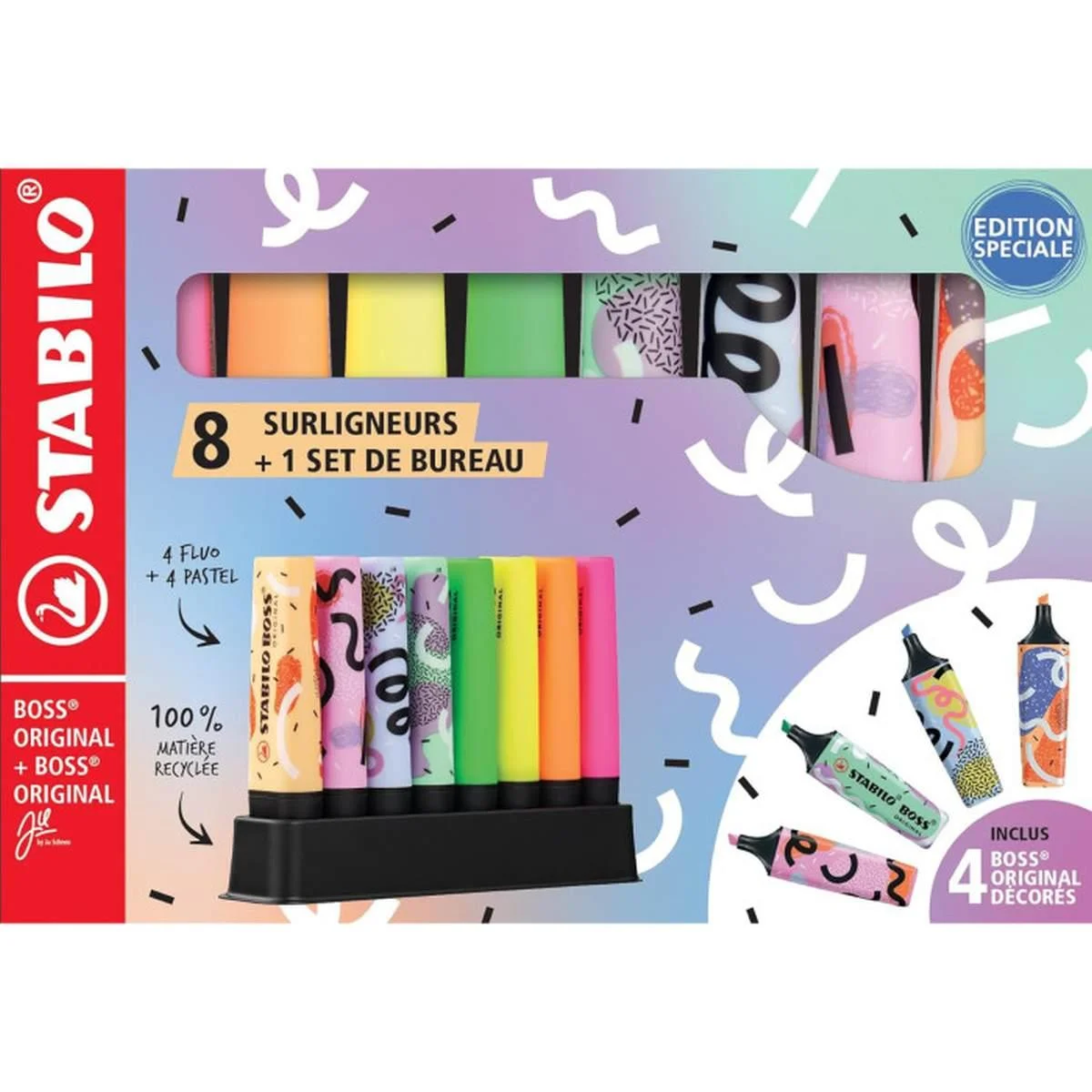 Stabilo boss original by ju schnee - desk set 8 evidenziatore