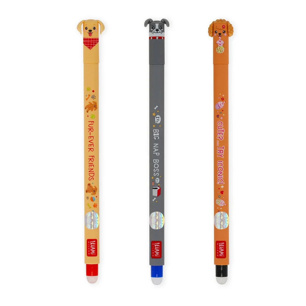 Set di 3 Penne Gel Cancellabili - "Fur-ever Friends" - Erasable Pen