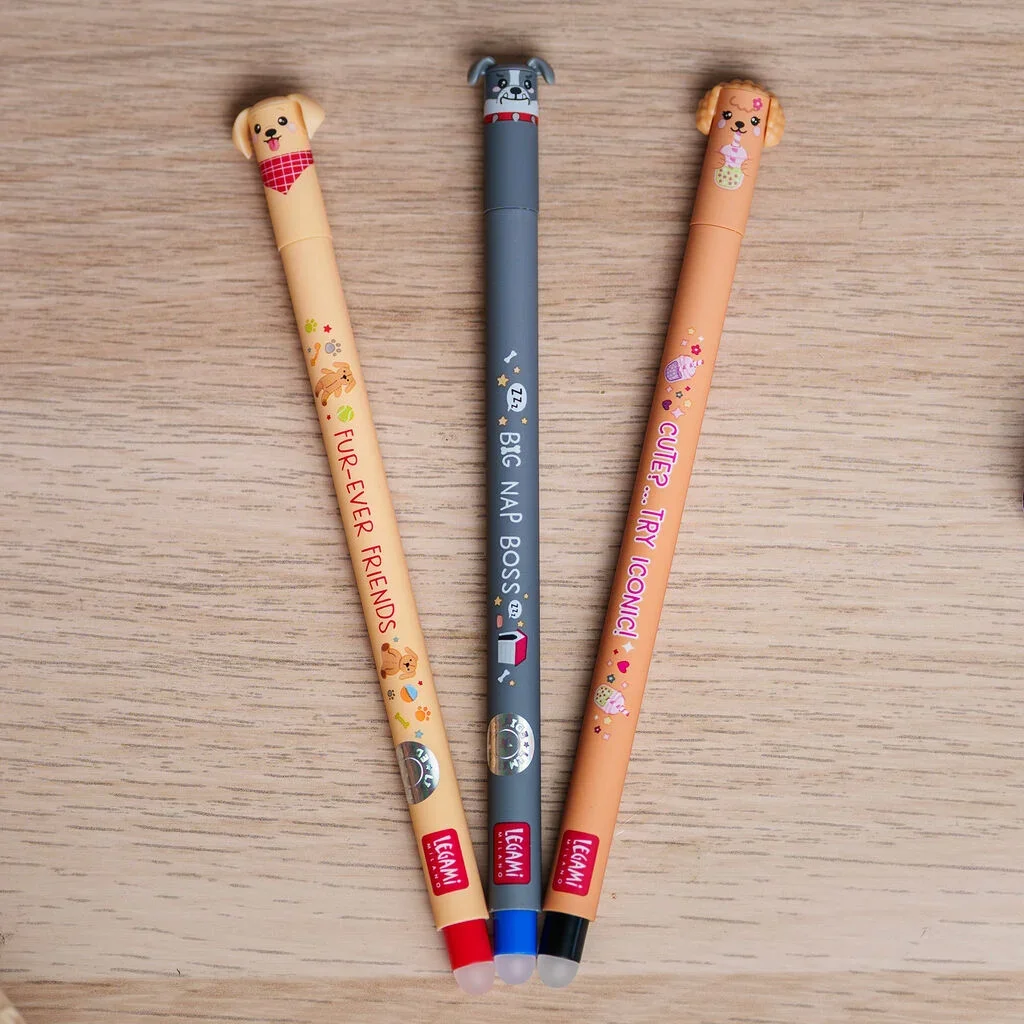 Set di 3 Penne Gel Cancellabili - "Fur-ever Friends" - Erasable Pen - foto 3 di 10