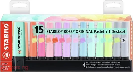 Stabilo Boss Original Pastel Desk-set - 15 Evidenziatori