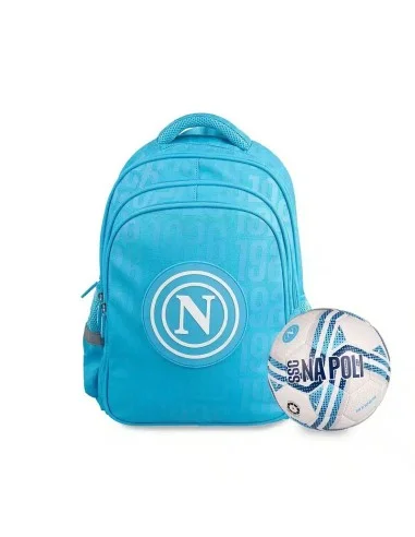 ZAINO SCUOLA SSC NAPOLI CON PALLONE OMAGGIO - AZZURRO - foto 1 di 5